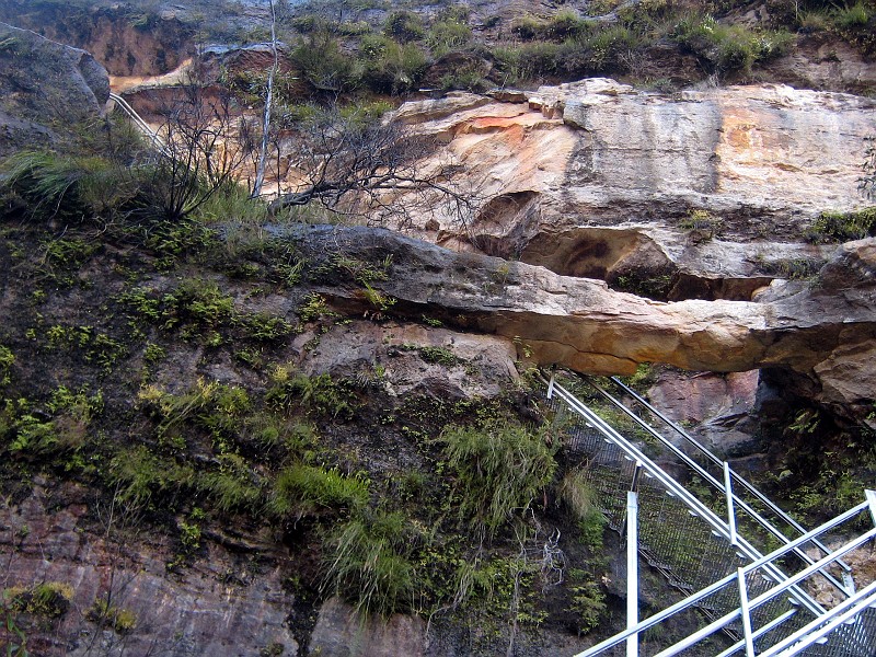 2009-11-06 22-05-45_2.jpg - Steiler Abstieg in den "Blue mountains" beim "Govetts Leap Lookout"